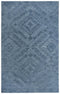 5' X 8' Blue And Dark Blue Wool Geometric Hand Tufted Area Rug
