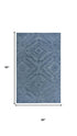 5' X 8' Blue And Dark Blue Wool Geometric Hand Tufted Area Rug