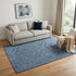 5' X 8' Blue And Dark Blue Wool Geometric Hand Tufted Area Rug