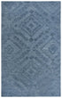 8' X 10' Blue And Dark Blue Wool Geometric Hand Tufted Area Rug