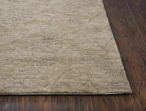 8' X 10' Brown And Natural Wool Geometric Hand Tufted Area Rug