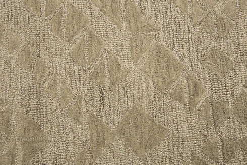 9' X 12' Brown And Natural Wool Geometric Hand Tufted Area Rug