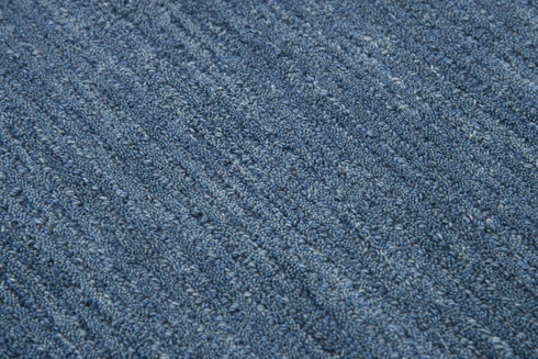5' X 8' Blue And Dark Blue Wool Hand Tufted Area Rug