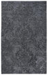 5' X 8' Charcoal And Gray Wool Damask Hand Tufted Area Rug