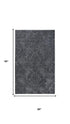 5' X 8' Charcoal And Gray Wool Damask Hand Tufted Area Rug