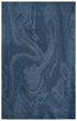 8' X 10' Blue And Dark Blue Wool Abstract Hand Tufted Area Rug