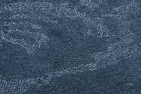 8' X 10' Blue And Dark Blue Wool Abstract Hand Tufted Area Rug