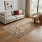 5' X 8' Beige Brown Rust And Red New Zealand Lambs Wool Damask Hand Carved Handmade Area Rug