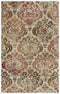 8' X 10' Beige Brown Rust And Red New Zealand Lambs Wool Damask Hand Carved Handmade Area Rug