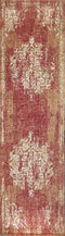 8' Red And Beige New Zealand Lambs Wool Medallion Hand Carved Handmade Area Rug