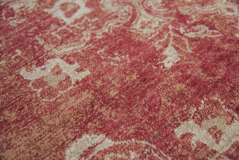 5' X 8' Red And Beige New Zealand Lambs Wool Medallion Hand Carved Handmade Area Rug