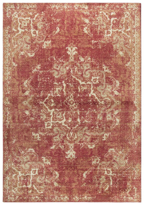 8' X 10' Red And Beige New Zealand Lambs Wool Medallion Hand Carved Handmade Area Rug