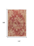 9' X 12' Red And Beige New Zealand Lambs Wool Medallion Hand Carved Handmade Area Rug