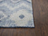 5' X 8' Blue Dark Blue And Gray New Zealand Lambs Wool Ikat Hand Carved Handmade Area Rug