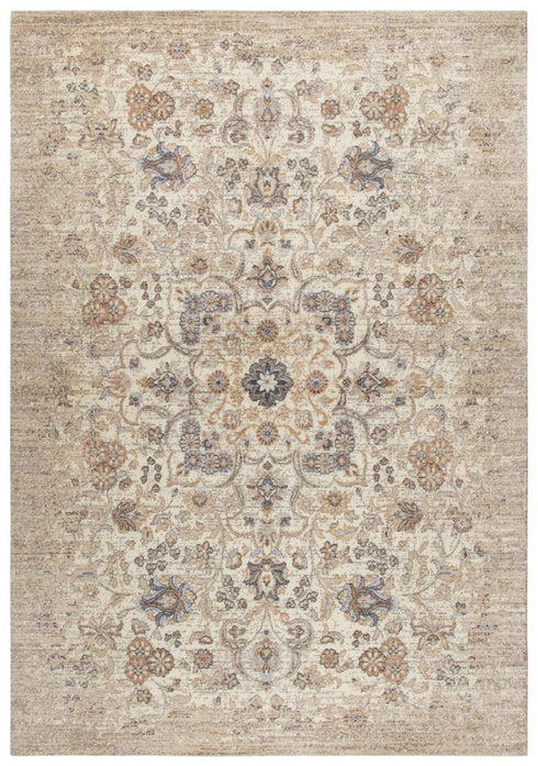 8' Beige And Natural New Zealand Lambs Wool Medallion Hand Carved Handmade Area Rug