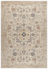 8' Beige And Natural New Zealand Lambs Wool Medallion Hand Carved Handmade Area Rug