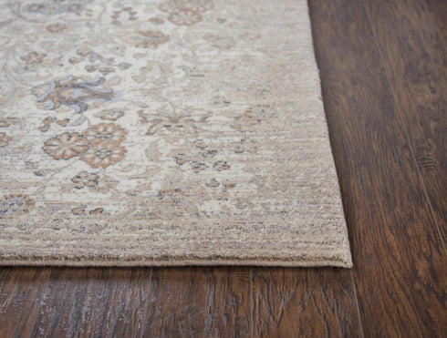8' Beige And Natural New Zealand Lambs Wool Medallion Hand Carved Handmade Area Rug