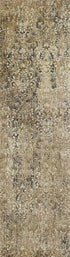 8' Gold Beige And Ivory New Zealand Lambs Wool Damask Hand Carved Handmade Area Rug