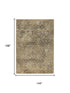 9' X 12' Gold Beige And Ivory New Zealand Lambs Wool Damask Hand Carved Handmade Area Rug