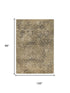 8' X 10' Gold Beige And Ivory New Zealand Lambs Wool Damask Hand Carved Handmade Area Rug
