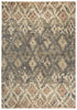 5' X 8' Brown And Natural New Zealand Lambs Wool Ikat Hand Carved Handmade Area Rug