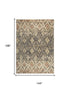 9' X 12' Brown And Natural New Zealand Lambs Wool Ikat Hand Carved Handmade Area Rug