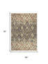 8' Brown And Natural New Zealand Lambs Wool Ikat Hand Carved Handmade Area Rug