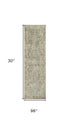 8' Gray Brown And Beige New Zealand Lambs Wool Oriental Hand Carved Handmade Area Rug