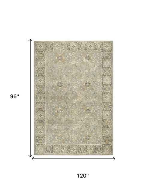 8' X 10' Gray Brown And Beige New Zealand Lambs Wool Oriental Hand Carved Handmade Area Rug