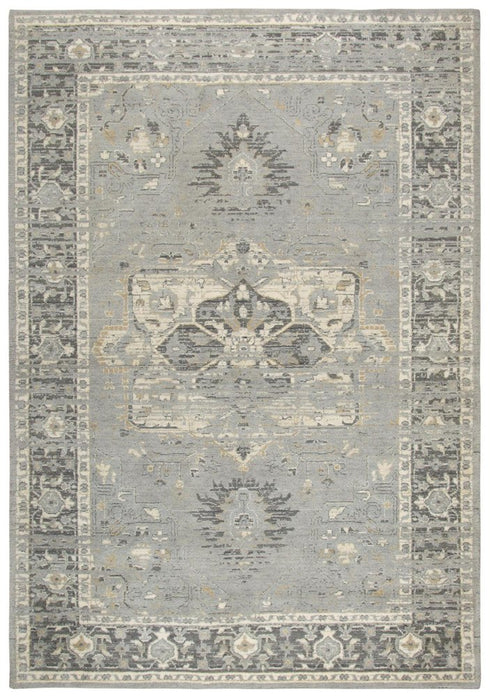 8' Gray Charcoal And Cream New Zealand Lambs Wool Oriental Hand Carved Handmade Area Rug