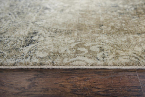 9' X 12' Beige And Natural New Zealand Lambs Wool Damask Hand Carved Handmade Area Rug