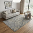 5' X 8' Dark Gray And Tan New Zealand Lambs Wool Damask Hand Carved Handmade Area Rug
