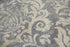 8' X 10' Dark Gray And Tan New Zealand Lambs Wool Damask Hand Carved Handmade Area Rug