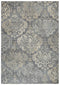 9' X 12' Dark Gray And Tan New Zealand Lambs Wool Damask Hand Carved Handmade Area Rug