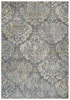8' Dark Gray And Tan New Zealand Lambs Wool Damask Hand Carved Handmade Area Rug