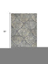 8' Dark Gray And Tan New Zealand Lambs Wool Damask Hand Carved Handmade Area Rug