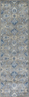 8' Dark Gray Blue And Light Gray New Zealand Lambs Wool Floral Hand Carved Handmade Area Rug