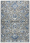 5' X 8' Dark Gray Blue And Light Gray New Zealand Lambs Wool Floral Hand Carved Handmade Area Rug