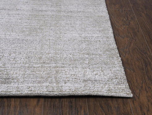9' X 12' Light Gray Beige And Ivory Wool Hand Loomed Area Rug