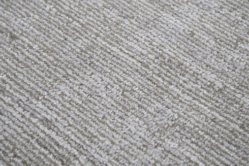 9' X 12' Light Gray Beige And Ivory Wool Hand Loomed Area Rug