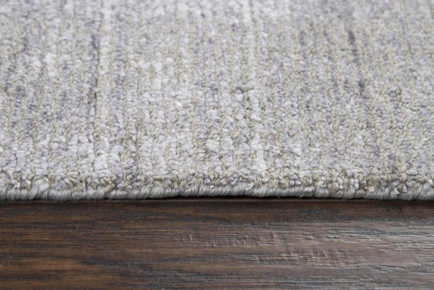 9' X 12' Light Gray Beige And Ivory Wool Hand Loomed Area Rug