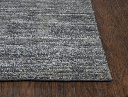 8' X 10' Blue Beige And Ivory Wool Hand Loomed Area Rug