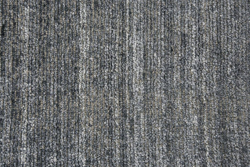 8' X 10' Blue Beige And Ivory Wool Hand Loomed Area Rug