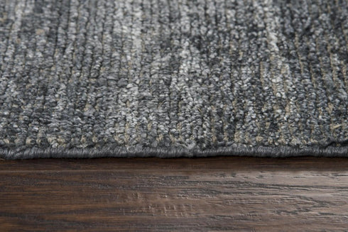 8' X 10' Blue Beige And Ivory Wool Hand Loomed Area Rug