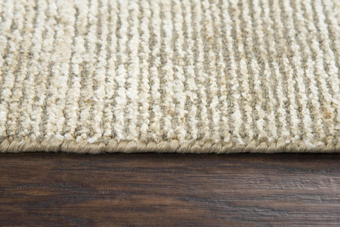 8' X 10' Beige And Ivory Wool Hand Loomed Area Rug