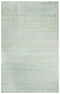8' X 10' Aqua Green Silver And Ivory Wool Hand Loomed Area Rug