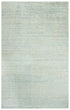 8' X 10' Aqua Green Silver And Ivory Wool Hand Loomed Area Rug