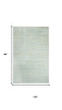 8' X 10' Aqua Green Silver And Ivory Wool Hand Loomed Area Rug