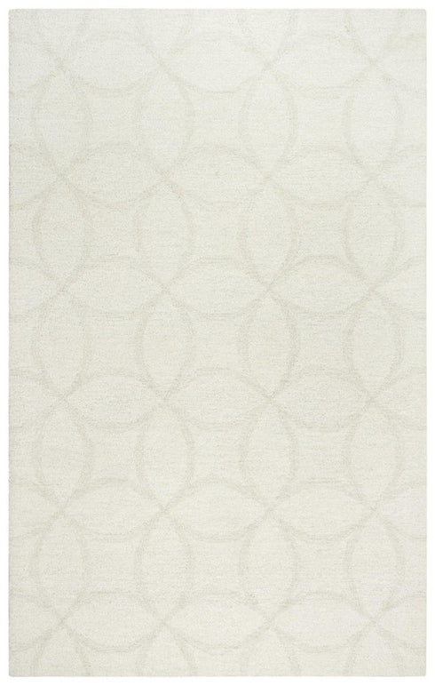 5' X 8' Ivory And Beige Wool Geometric Hand Tufted Area Rug