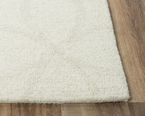9' X 12' Ivory And Beige Wool Geometric Hand Tufted Area Rug